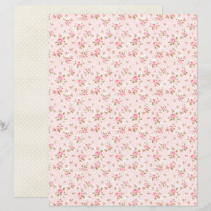 Vintage Coquette Rose Blommigt Scrapbookpapper