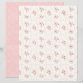 Vintage Coquette Rose Blommigt Scrapbookpapper