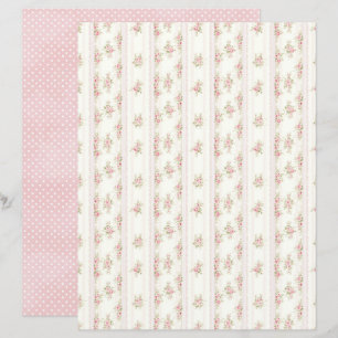 Vintage Coquette Rose Blommigt Scrapbookpapper