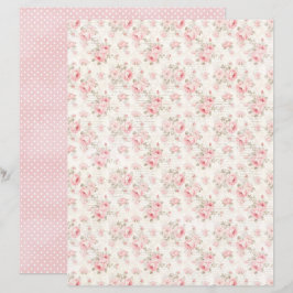 Vintage Coquette Rose Blommigt Scrapbookpapper