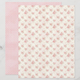 Vintage Coquette Rose Blommigt Scrapbookpapper