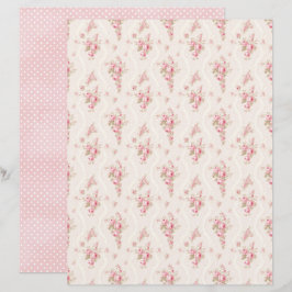 Vintage Coquette Rose Blommigt Scrapbookpapper