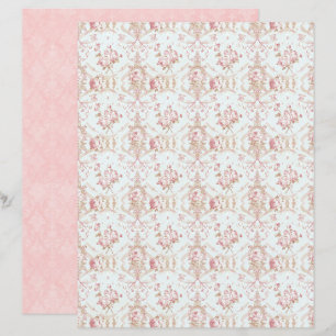 Vintage Coquette Rose Blommigt Scrapbookpapper