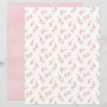Vintage Coquette Rose Blommigt Scrapbookpapper Ark