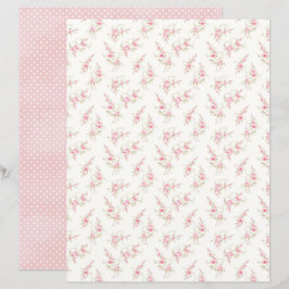 Vintage Coquette Rose Blommigt Scrapbookpapper Ark