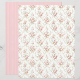 Vintage Coquette Rose Floral Paper Sheet