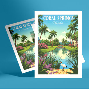 Vintage Coral Vår Florida Vykort