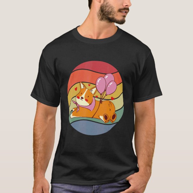 Vintage Corgi Ballonger T Shirt (Framsida)