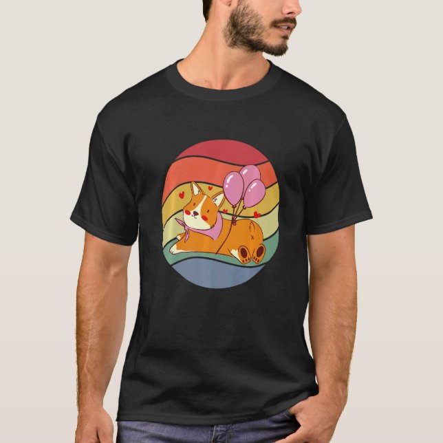 Vintage Corgi Ballonger T Shirt (Framsida)