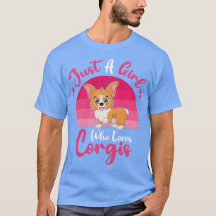 Vintage Corgi Hund älskare Bara en flicka som Kärl T Shirt