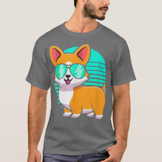 Vintage Corgi Kids Boy Girl Funny Corgi Retro T Shirt