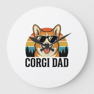 Vintage Corgi Pappa Gravyr Shirt Design för hundäl Stor Klocka