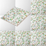 Vintage Cornblommor Ro och Söta ärter Mönster Kakelplatta<br><div class="desc">Detta är ett digitalt utökat tryck som härrör från en antikt Victorian 1800:s blocktryckta design av kurvstjälkar från vilka en mängd blommor växer,  bland annat kornblommor,  klockblommor,  ro och söta ärter. Tryckt i lavender,  rött,  gult,  blått och grönt mönster. Du kan anpassa bakgrunden till färg.</div>