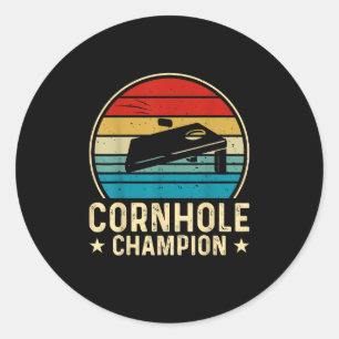 Vintage Cornhole Player Funny Cornhole Champion Runt Klistermärke