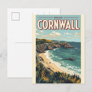 Vintage Cornwall county klippor England presenter Helg Vykort