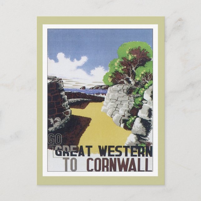 Vintage Cornwall Western Vykort (Framsida)