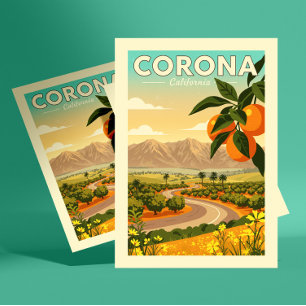 Vintage Corona Kalifornien Vykort