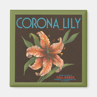 Vintage Corona Lily Brand Magnet