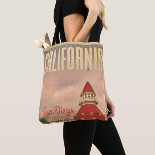 Vintage Coronado Beach Tote Bag Tygkasse