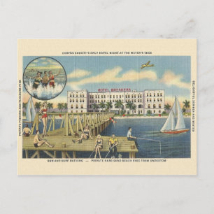 Vintage Corpus Christi Beach-vykort Vykort