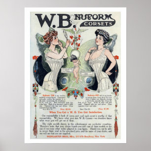 Vintage Corset och Print 3 Poster