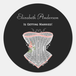 Vintage Corset Personal Lingerie Möhippa Runt Klistermärke