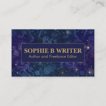 Vintage Cosmic Navy och Guld Authors Writers