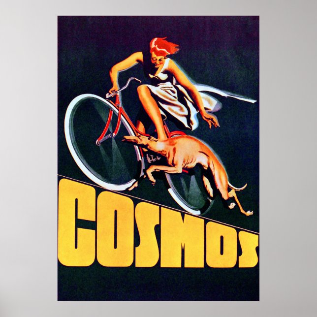 Vintage Cosmos Bicycle Poster (Framsidan)