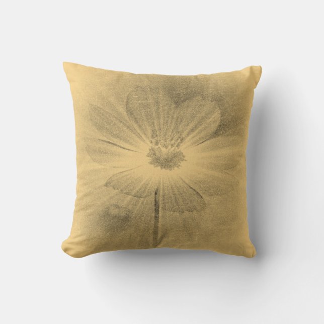Vintage Cosmos Flower Pillow Kudde (Framsida)