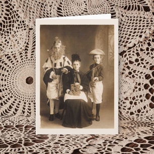 Vintage Costume Party-mappat gratulationskort Kort