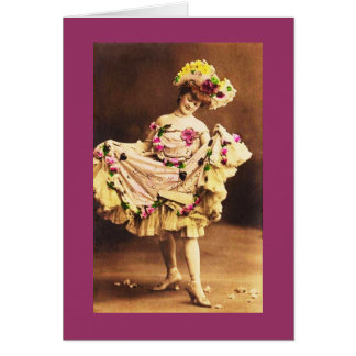 Vintage Costumed Dancer Hälsningskort