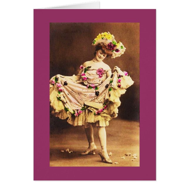 Vintage Costumed Dancer Hälsningskort (Framsidan)