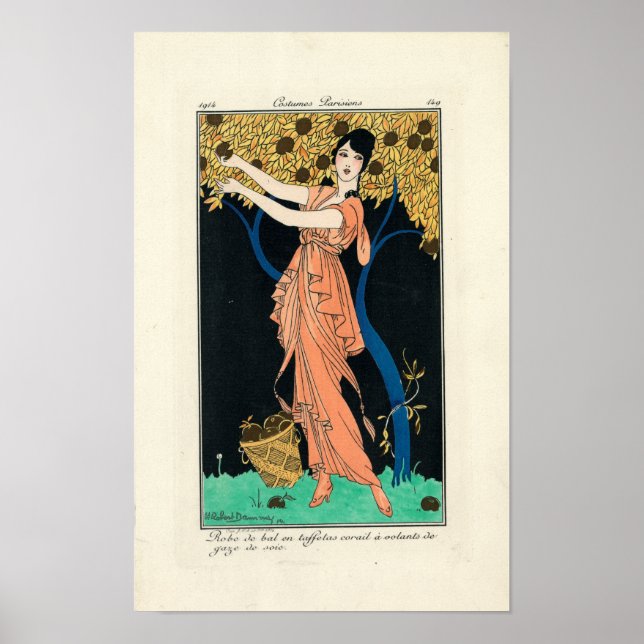 Vintage Costumes Parisians by H Robert Dammy Poster (Framsidan)