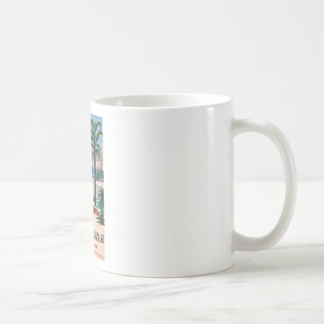 Vintage Cote D'Azur Beach Girl Kaffemugg (Höger)
