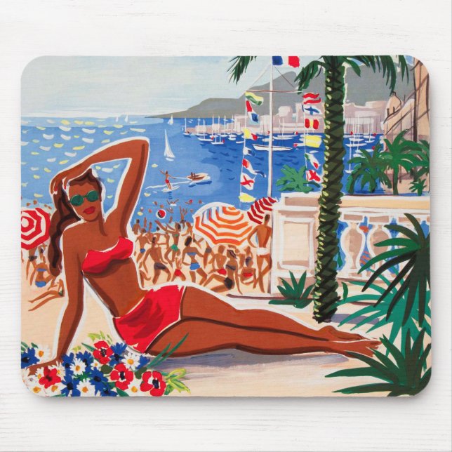 Vintage Cote D'Azur Beach Girl Musmatta (Framsidan)