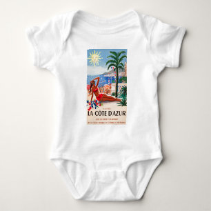 Vintage Cote D'Azur Beach Girl Tee Shirt