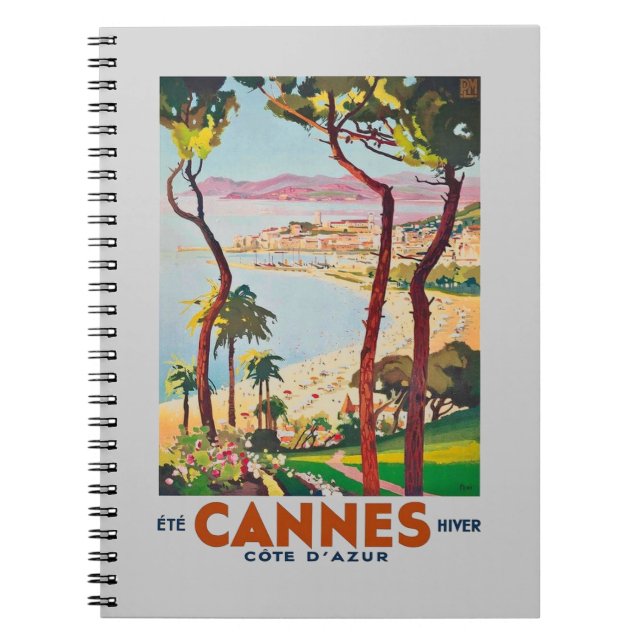 Vintage Cote D'Azur Cannes Anteckningsbok (Framsidan)
