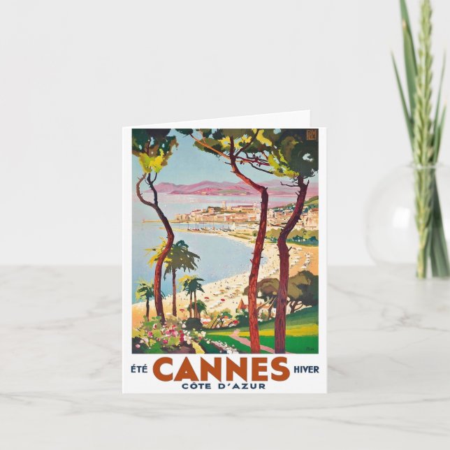 Vintage Cote D'Azur Cannes Kort (Framsida)