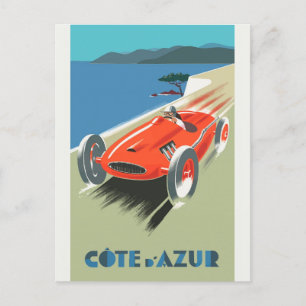 Vintage Cote D'Azur Frankrike Travel Vykort