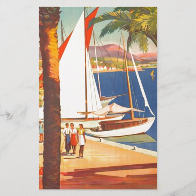 Vintage Cote D'Azur Fransk Travel (Framsida)