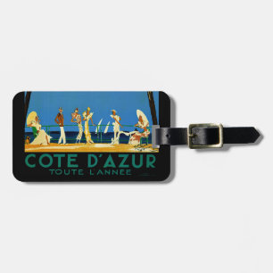 Vintage Cote D'Azur Fransk Travel Bagagebricka