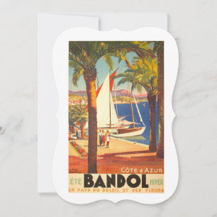 Vintage Cote D'Azur Fransk Travel Kort
