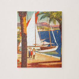 Vintage Cote D'Azur Fransk Travel Pussel