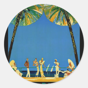 Vintage Cote D'Azur Fransk Travel Runt Klistermärke