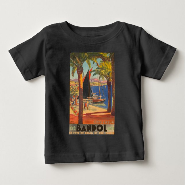 Vintage Cote D'Azur Fransk Travel Tee (Framsida)