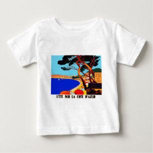 Vintage Cote D'Azur Fransk Travel Tee Shirt