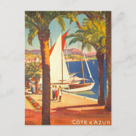 Vintage Cote D'Azur Fransk Travel Vykort