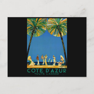 Vintage Cote D'Azur Fransk Travel Vykort