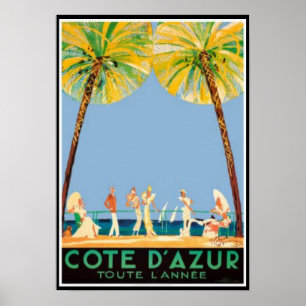 Vintage Cote d'Azur reser Poster