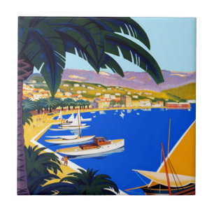 Vintage Cote D'Azur Travel Kakelplatta